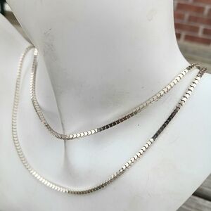 STERLING JACMEL BOX CHAIN NECKLACE